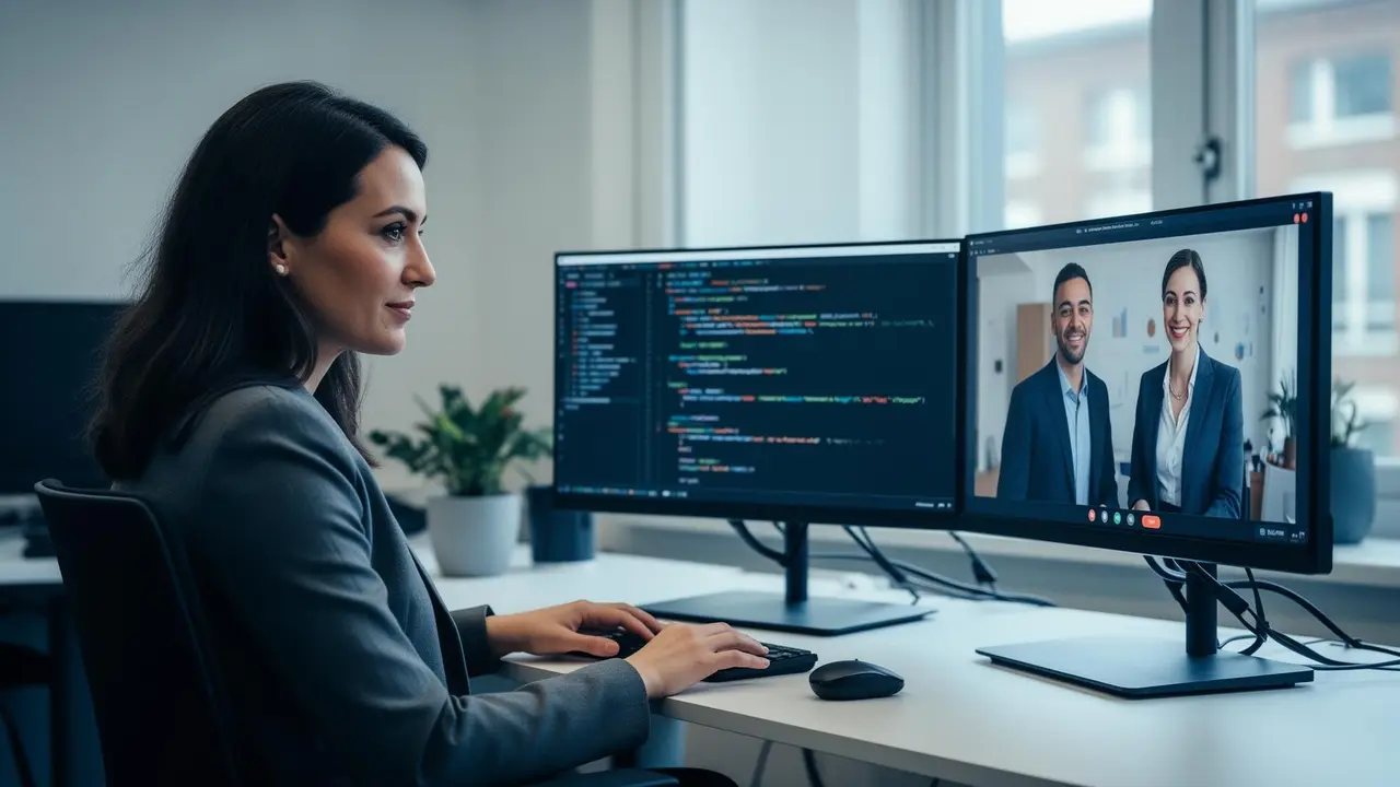 AD Plus Solutions consultant placing a QA contractor with a UK tech hiring team in a modern Gloucester office